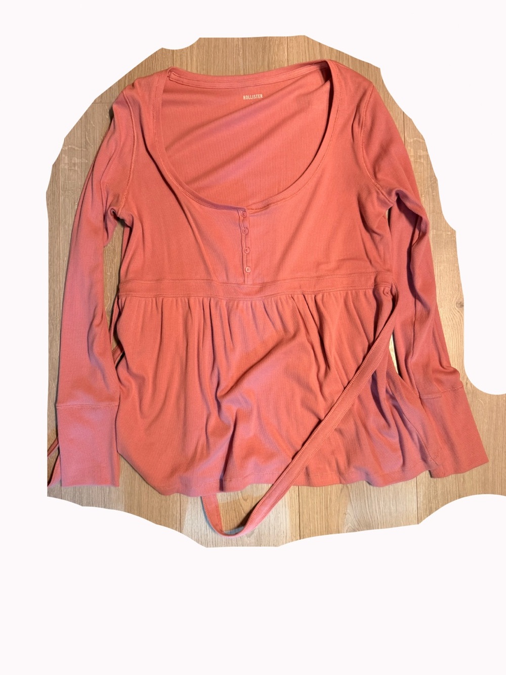 Hollister Long Sleeve Scoop-Neck Peplum Top